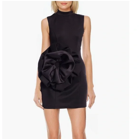Jewel Badgley Mischka Chloe Cap Sleeve Sheath Mini Dress, Size: 16 in Black